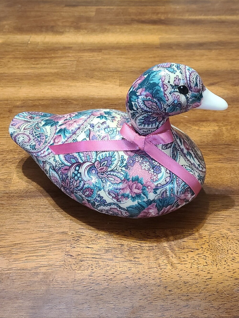 Vintage Paisley Decoupage Duck